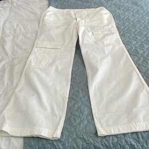 Free people white cargo pants size 12